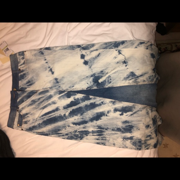 micheal kors full length tie die jean skirt - Picture 3 of 4